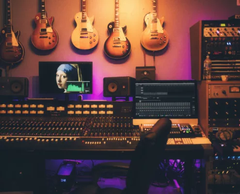 Estúdio de áudio para mixagem e masterização